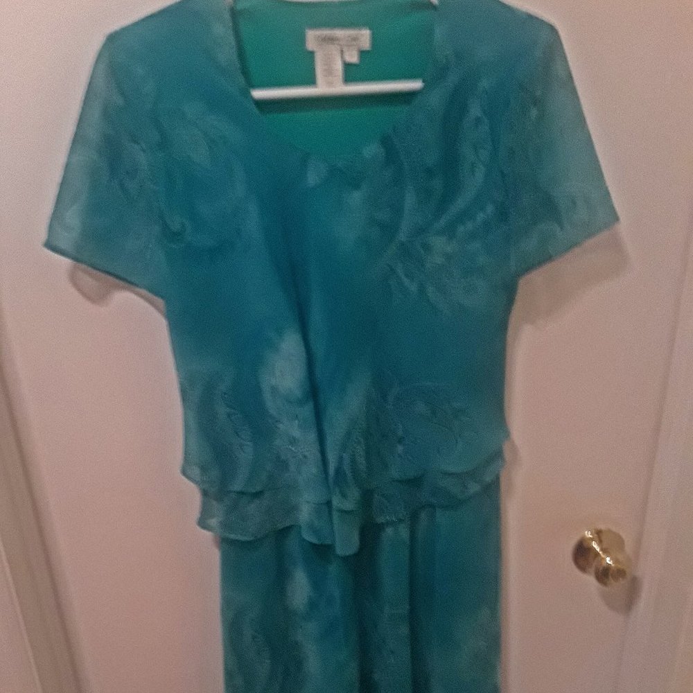 Tea length teal Coldwater Creek Dress